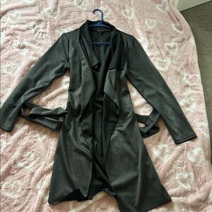 Shinestar Charcoal Open Front Blazer